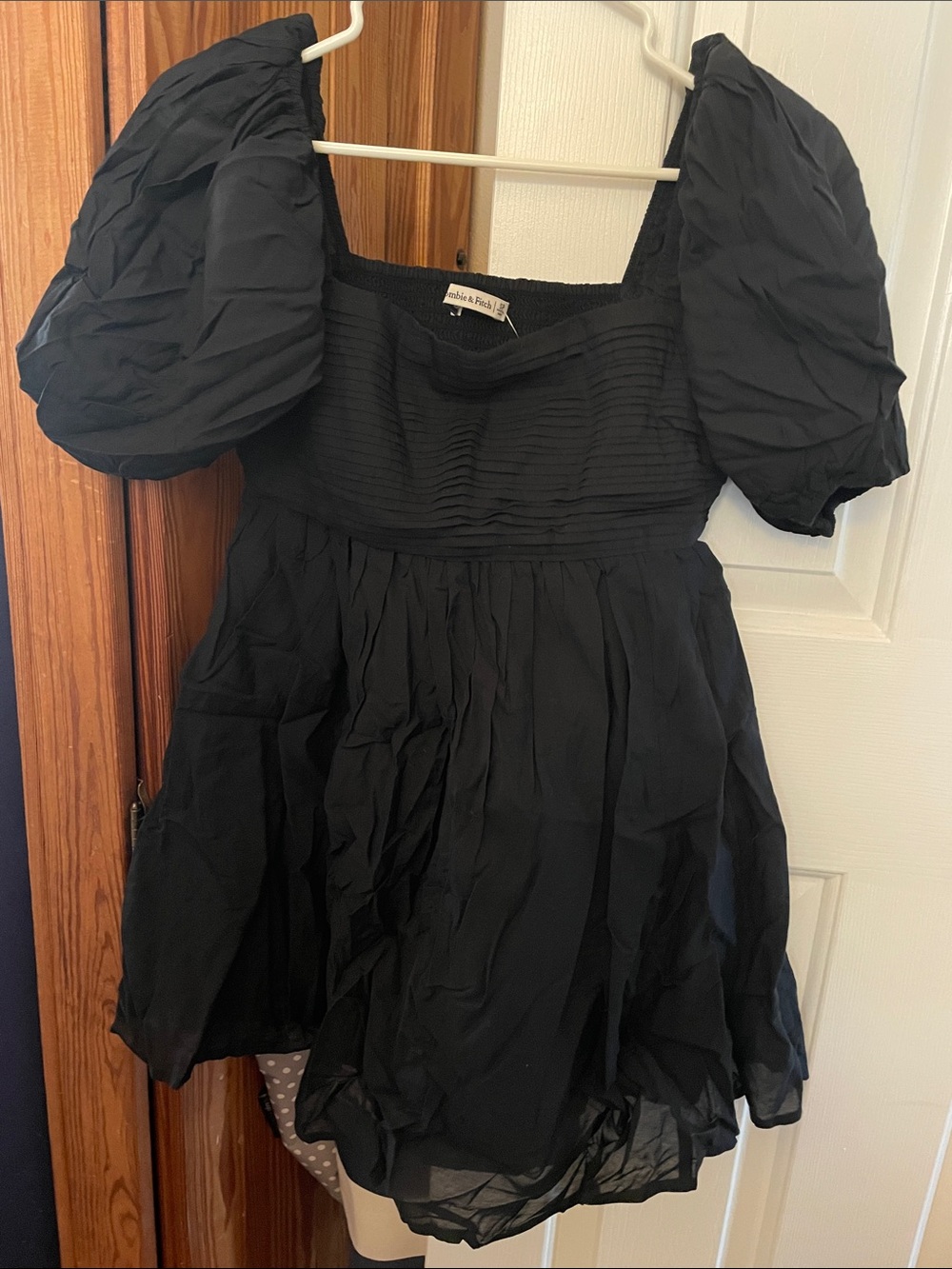 Abercrombie & Fitch Black Puff Sleeve Mini Dress